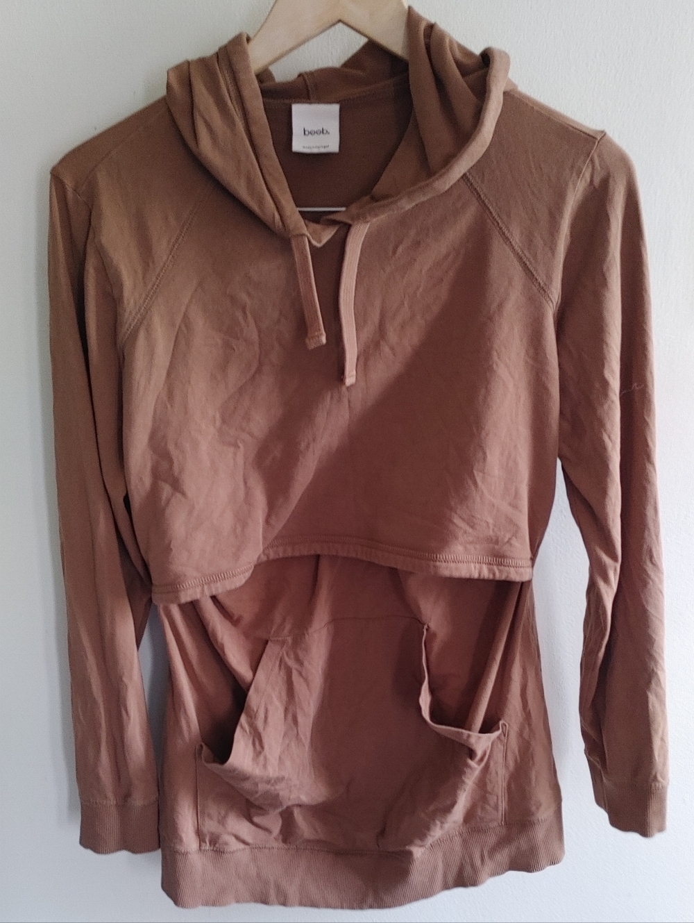 Boob Design Nursing Hoodie in Warm Tan